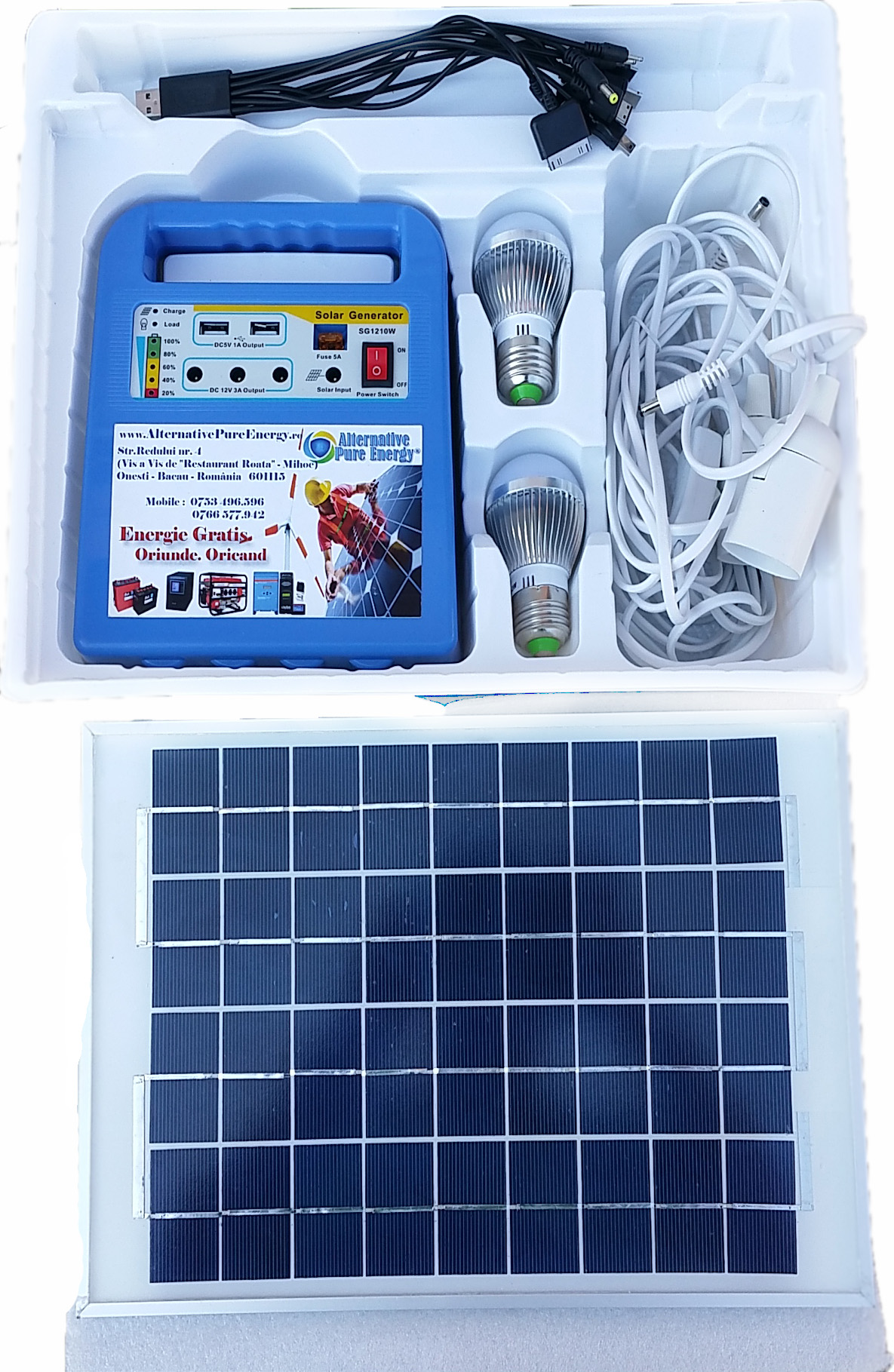 Kit Solar Generator Mobil Camping 1210W - Alternative Pure Energy